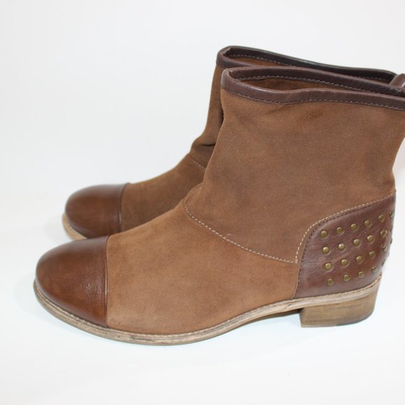 DIBA.TRUE Cute Brown Leather Suede Studded Cap Toe - Picture 5 of 7